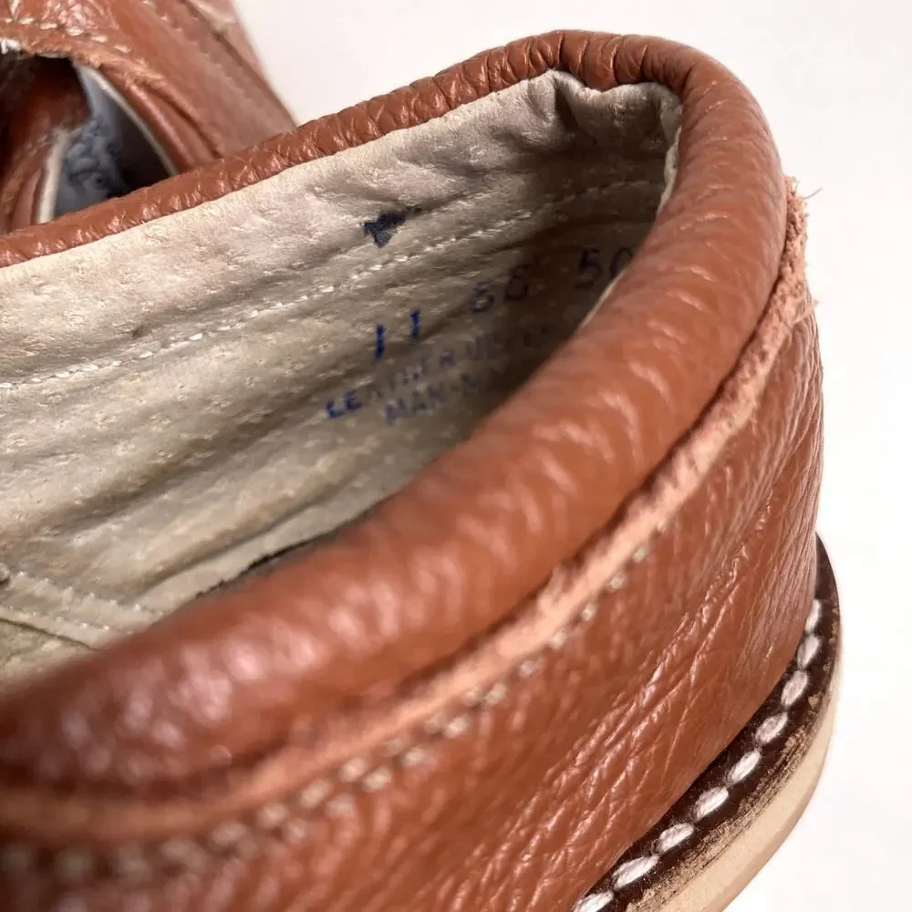 Mon Petit Shoes Hard Sole T-Strap Shoe - Brown - Leather - 11
